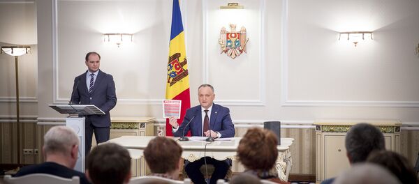 Igor Dodon, prezintă raportul de activitate a 100 de zile de la investirea în funcție - Sputnik Moldova