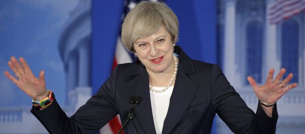 British Prime Minister Theresa May attends the Congress of Tomorrow Republican Member Retreat on January 26, 2017 at the Loews Philadelphia Hotel in Philadelphia, Pennsylvania. British Prime Minister Theresa May attends the Congress of Tomorrow Republican Member Retreat on January 26, 2017 at the Loews Philadelphia Hotel in Philadelphia, Pennsylvania. - Sputnik Moldova-România