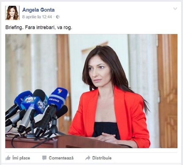 Angela Gonța, postare Facebook, captură ecran Angela Gonța, postare Facebook, captură ecran - Sputnik Moldova-România