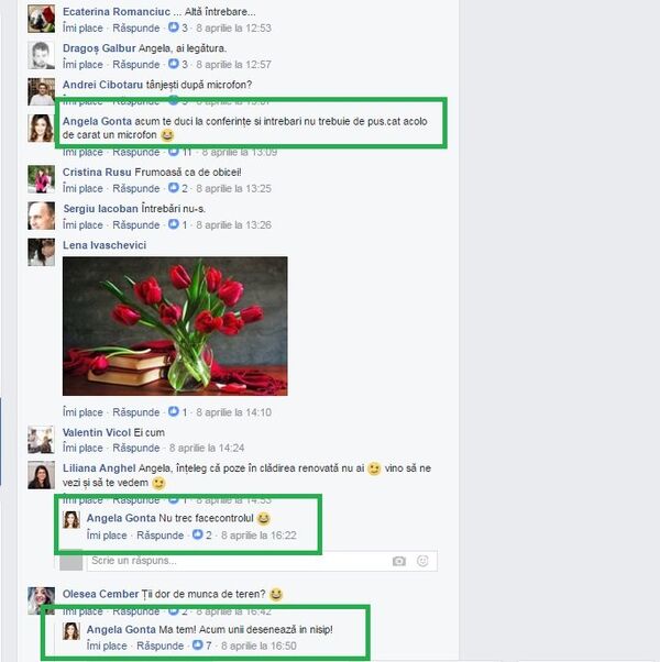 Angela Gonța, comentarii la postare pe Facebook, captură ecran Angela Gonța, comentarii la postare pe Facebook, captură ecran - Sputnik Moldova-România