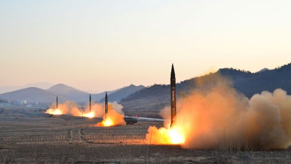 North Korean leader Kim Jong Un supervised a ballistic rocket launching drill of Hwasong artillery units of the Strategic Force of the KPA on the spot in this undated photo released by North Korea's Korean Central News Agency (KCNA) in Pyongyang March 7, 2017. - Sputnik Moldova