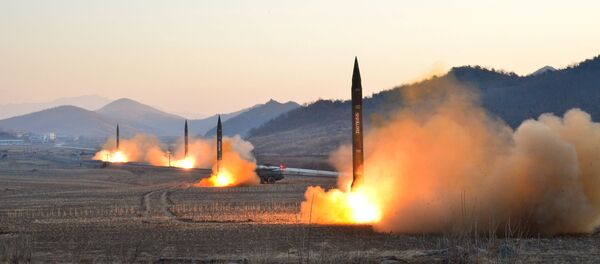 North Korean leader Kim Jong Un supervised a ballistic rocket launching drill of Hwasong artillery units of the Strategic Force of the KPA on the spot in this undated photo released by North Korea's Korean Central News Agency (KCNA) in Pyongyang March 7, 2017. - Sputnik Moldova
