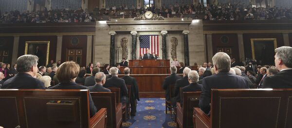 US President Donald J. Trump delivers his first address to a joint session of Congress from the floor of the House of Representatives in Washington, DC, USA, 28 February 2017 US President Donald J. Trump delivers his first address to a joint session of Congress from the floor of the House of Representatives in Washington, DC, USA, 28 February 2017 - Sputnik Moldova-România