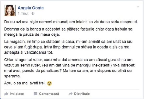 Postare facebook Angela Gonța, captură ecran Postare facebook Angela Gonța, captură ecran - Sputnik Moldova