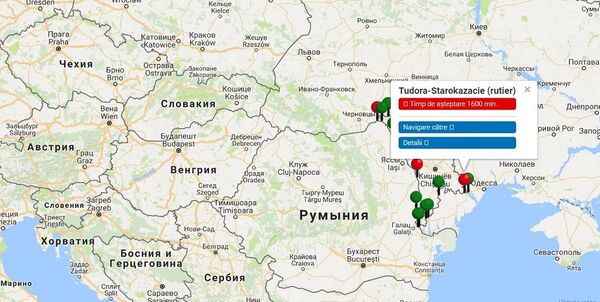 Скриншот карты с указанием заторов на границе - Sputnik Молдова