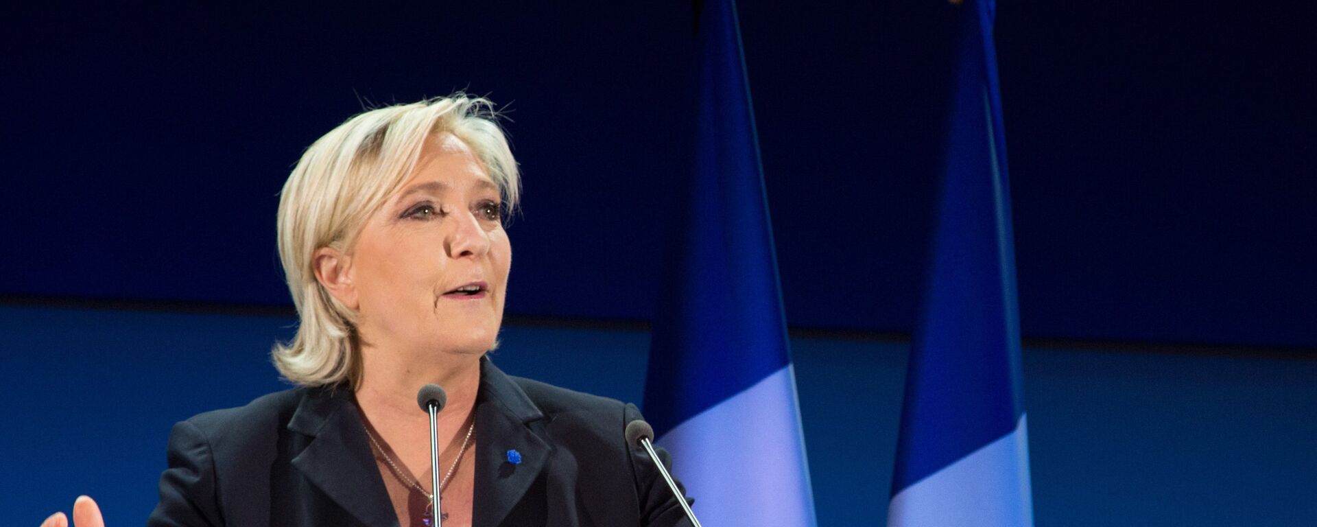 Marine Le Pen, French presidential candidate and leader of the political party the National Front, during a news conference following the first round of the presidential election. - Sputnik Moldova-România, 1920, 19.09.2022