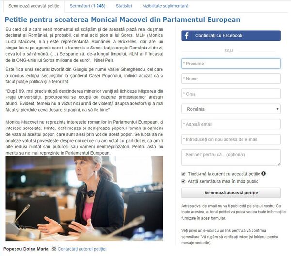 Petiție Monica Macovei Petiție Monica Macovei - Sputnik Moldova-România