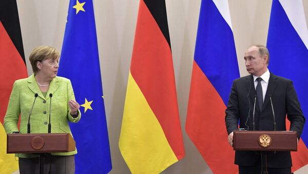 Переговоры президента РФ В. Путина с федеральным канцлером ФРГ А. Меркель - Sputnik Moldova