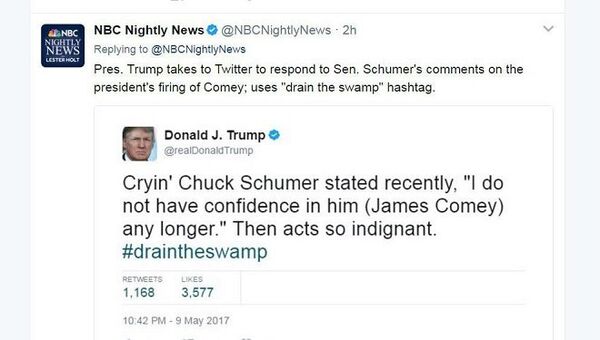 Mesajul lui Trump pe Twitter Mesajul lui Trump pe Twitter - Sputnik Moldova-România