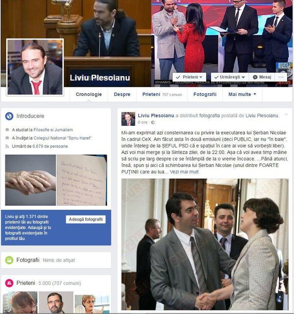 Postare Facebook Liviu Plesoianu, captura ecran Postare Facebook Liviu Plesoianu, captura ecran - Sputnik Moldova-România