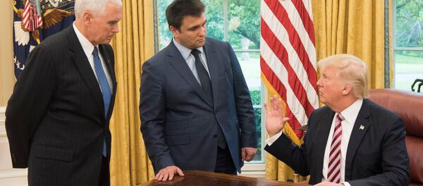 Ministrul ucrainean de externe Pavel Klimkin în biroul Președintelui SUA Donald Trump, Casa Albă - Sputnik Moldova-România