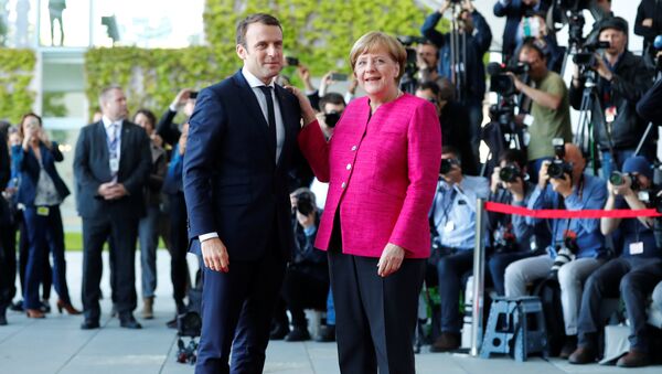 Angela Merkel și Emmanuel Macron - Sputnik Moldova-România