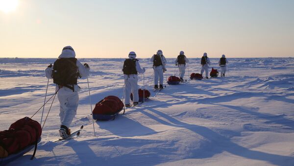 Комплексная экспедиция к Северному полюсу, организованная Экспедиционным центром Минобороны РФ, завершилась в Арктике - Sputnik Moldova-România