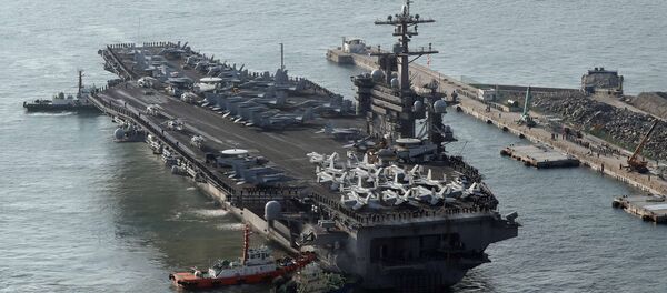 U.S. aircraft carrier USS Carl Vinson arrives for an annual joint military exercise called Foal Eagle between South Korea and U.S, at the port of Busan, South Korea, March 15, 2017. U.S. aircraft carrier USS Carl Vinson arrives for an annual joint military exercise called Foal Eagle between South Korea and U.S, at the port of Busan, South Korea, March 15, 2017. - Sputnik Moldova