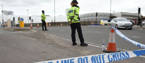 A police cordon surrounds Manchester Arena in Manchester, northwest England following the deadly terror attacks on May 23, 2017. - Sputnik Moldova-România