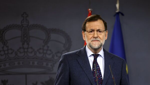 Spanish Prime Minister Mariano Rajoy attend a joint news conference with European Council President Donald Tusk (not pictured) at Moncloa palace in Madrid March 31, 2015 - Sputnik Moldova
