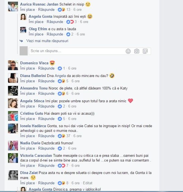 Comentarii la o postare a Angelei Gonța, captură ecran Comentarii la o postare a Angelei Gonța, captură ecran - Sputnik Moldova-România
