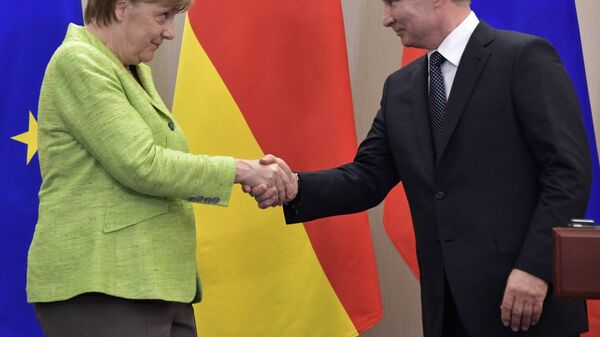 Переговоры президента РФ В. Путина с федеральным канцлером ФРГ А. Меркель - Sputnik Moldova-România