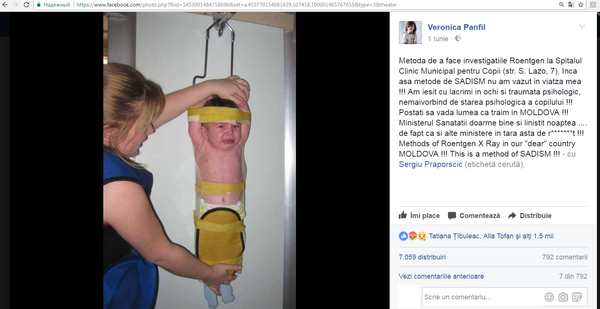 Postare pe Facebook despre metodele utilizate la investigarea cu raze Roentgen a pruncilor în Republica Moldova Postare pe Facebook despre metodele utilizate la investigarea cu raze Roentgen a pruncilor în Republica Moldova - Sputnik Moldova-România
