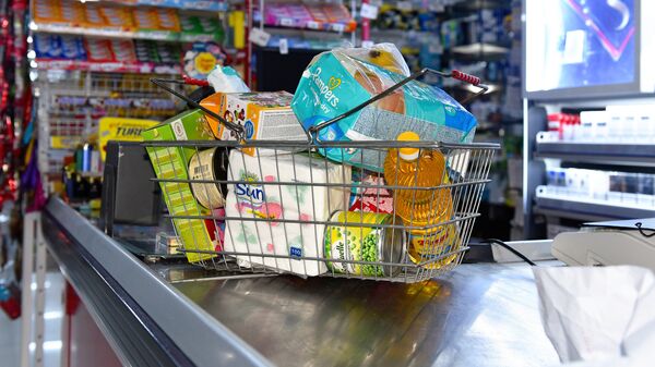Корзина с покупками в супермаркете - Sputnik Молдова