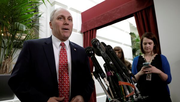 House Majority Whip Steve Scalise (R-LA) speaks to reporters at the U.S. Capitol, hours before an expected vote to repeal Obamacare in Washington, D.C., U.S. on May 4, 2017 - Sputnik Moldova-România