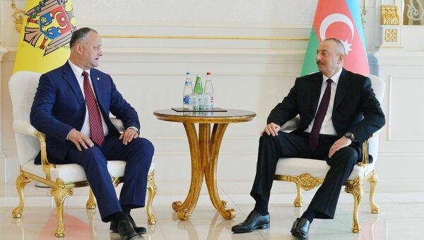 Президент Молдовы Игорь Додон и президент Азербайжана  Ильхам Алиев - Sputnik Молдова