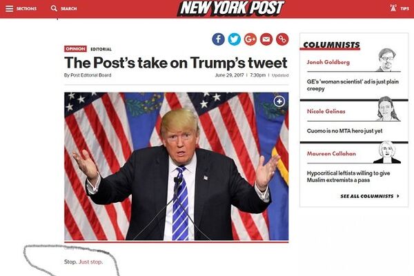 Articol din The New York Post dedicat lui Donald Trump Articol din The New York Post dedicat lui Donald Trump - Sputnik Moldova-România
