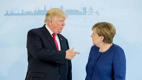 Donald Trump și Angela Merkel - Sputnik Moldova-România