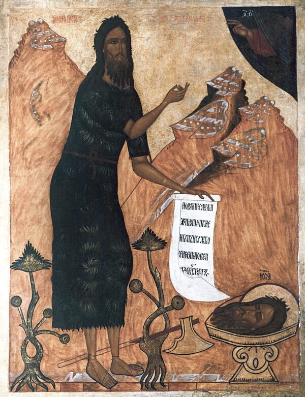 Репродукция иконы Иоанн Предтеча в пустыне - Sputnik Молдова