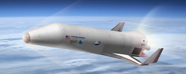 Northrop Grumman Corporation with Scaled Composites and Virgin Galactic's preliminary design for DARPA's Experimental Spaceplane XS-1, shown here in an artist's concept. DARPA ended up going with a Boeing design instead. - Sputnik Moldova-România