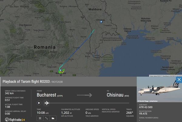 Карта полета рейса Бухарест-Кишинев - Sputnik Молдова