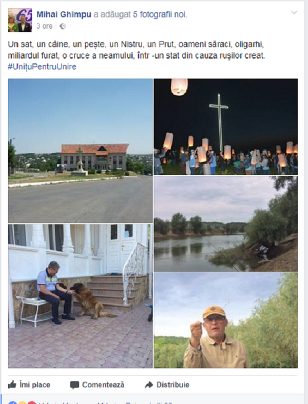 Postare pe pagina de Facebook a lui Mihai Ghimpu Postare pe pagina de Facebook a lui Mihai Ghimpu - Sputnik Moldova