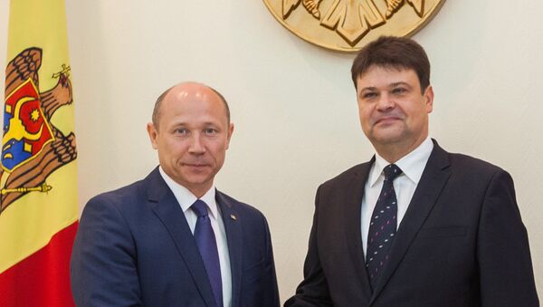 Valeriu Streleţ şi ambasadorul belarus la Chişinău, Serghei Ciciuc - Sputnik Moldova