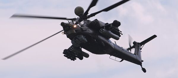 Ударный вертолет Ми-28НМ на Международном авиационно-космическом салоне МАКС-2017 в Жуковском - Sputnik Moldova-România