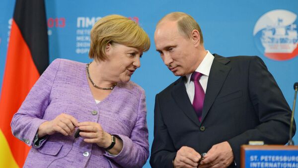Press conference of Vladimir Putin and Angela Merkel - Sputnik Moldova