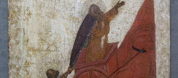 Икона Огненное восхождение пророка Ильи на небо - Sputnik Молдова