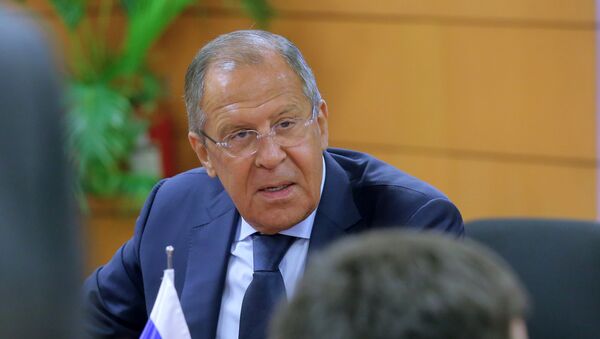Russian Foreign Minister Sergei Lavrov during a meeting with US Secretary of State Rex Tillerson on the sidelines of the ASEAN in Manila - Sputnik Moldova-România