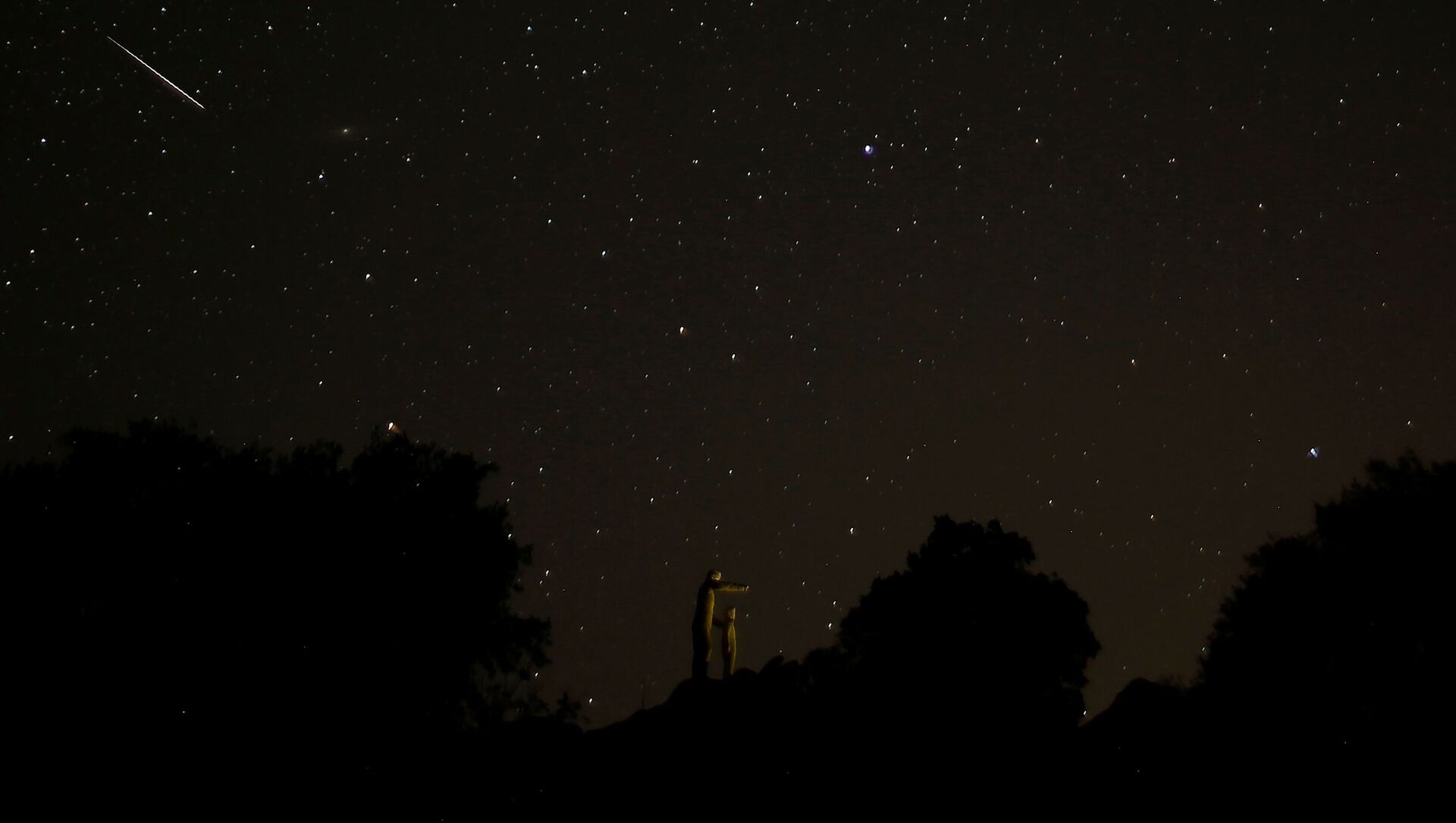 Звездное небо, наблюдаемое во время метеорного потока Персеиды близ Малаги, Испания - Sputnik Moldova, 1920, 16.07.2021