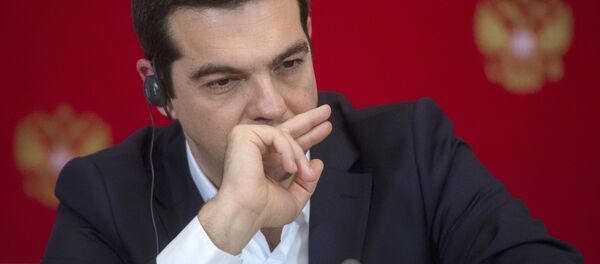 Greek Prime Minister Alexis Tsipras at the joint news conference with Russian President Vladimir Putin following their talks at the Moscow Kremlin, April 8, 2015. - Sputnik Moldova