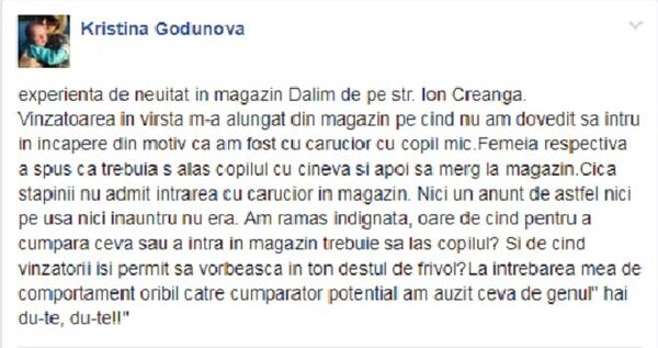 Postare Facebook Kristina Godunova Postare Facebook Kristina Godunova - Sputnik Moldova-România