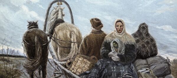 Репродукция картины Приезд Н.К. Крупской и ее матери Елизаветы Васильевны в Шушенское - Sputnik Молдова