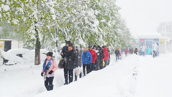 Снегопад в Кишиневе 21.04.2017 - Sputnik Moldova