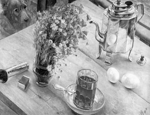 Репродукция картины К.С.Петрова-Водкина Утренний натюрморт - Sputnik Молдова