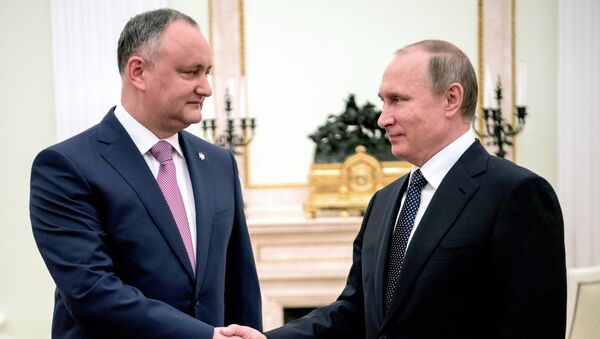 Președintele Rusiei, Vladimir Putin, și președintele Republicii Moldova, Igor Dodon - Sputnik Moldova