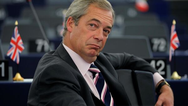Nigel Farage, United Kingdom Independence Party (UKIP) member and MEP waits for the start of a debate on the last European Summit at the European Parliament in Strasbourg, France, October 26, 2016.  - Sputnik Moldova-România