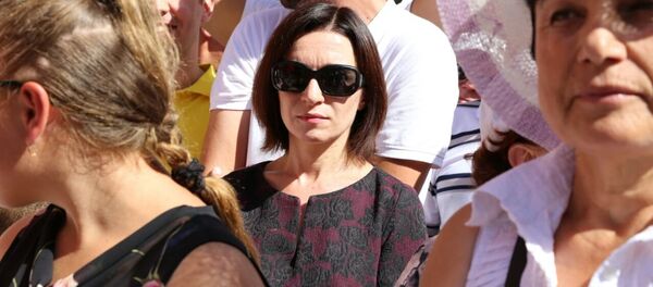 Лидер партии Действие и солидарность (PAS) Майя Санду на протесте 17 сентября - Sputnik Молдова