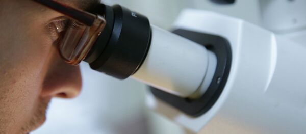 Научный сотрудник Института геохимии и аналитической химии им. В.И.Вернадского исследует под микроскопом осколки чебаркульского метеорита Научный сотрудник Института геохимии и аналитической химии им. В.И.Вернадского исследует под микроскопом осколки чебаркульского метеорита - Sputnik Moldova