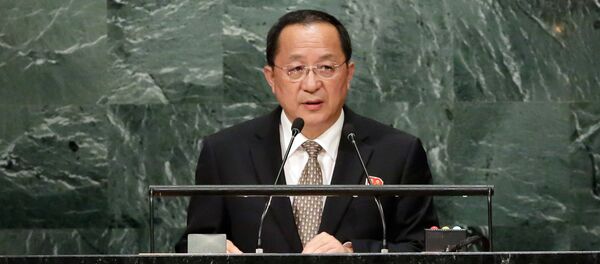 North Korea's Foreign Minister Ri Yong Ho addresses the 71st session of the United Nations General Assembly, at U.N. headquarters, Friday, Sept. 23, 2016. - Sputnik Moldova-România