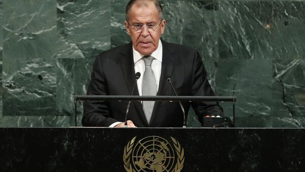 Russian Foreign Minister Sergey Lavrov addresses the United Nations General Assembly on Thursday, Sept. 21, 2017, at U.N. headquarters. - Sputnik Moldova-România