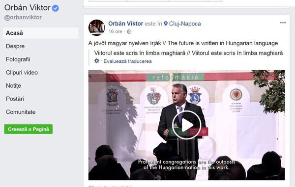 Postare Viktor Orban, captură ecran Postare Viktor Orban, captură ecran - Sputnik Moldova